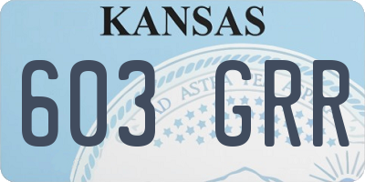 KS license plate 603GRR
