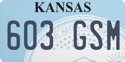KS license plate 603GSM