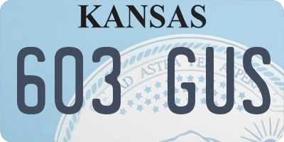 KS license plate 603GUS