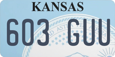 KS license plate 603GUU