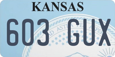 KS license plate 603GUX