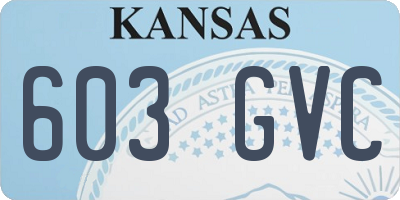 KS license plate 603GVC