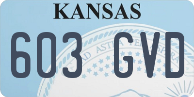 KS license plate 603GVD