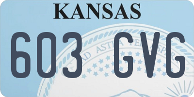KS license plate 603GVG