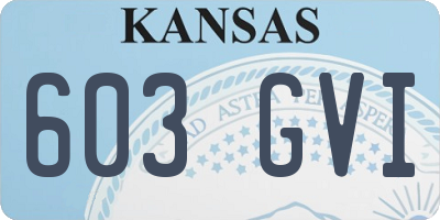 KS license plate 603GVI