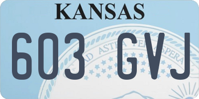 KS license plate 603GVJ