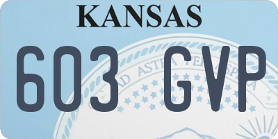 KS license plate 603GVP