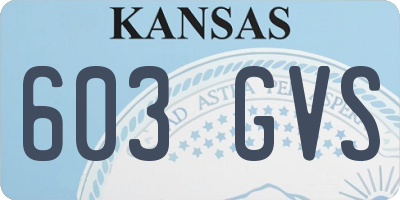 KS license plate 603GVS