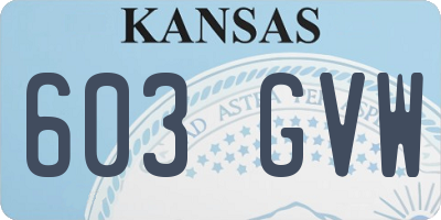 KS license plate 603GVW