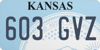 KS license plate 603GVZ