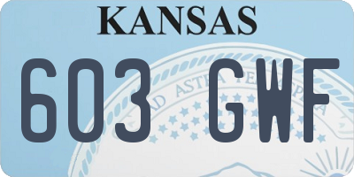 KS license plate 603GWF