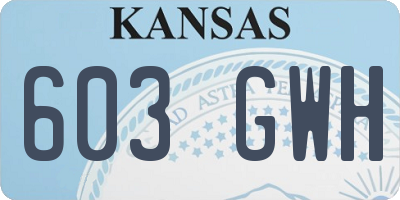 KS license plate 603GWH