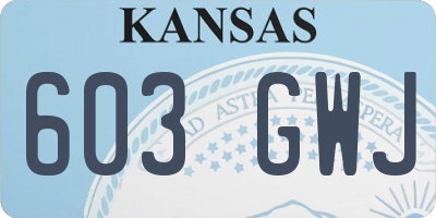 KS license plate 603GWJ