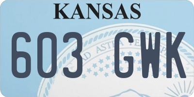KS license plate 603GWK