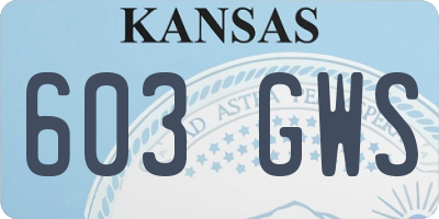 KS license plate 603GWS