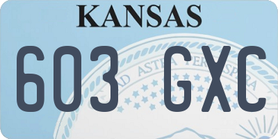 KS license plate 603GXC