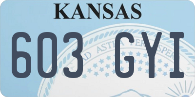 KS license plate 603GYI