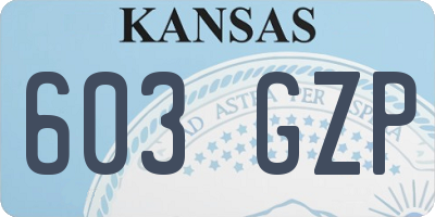 KS license plate 603GZP