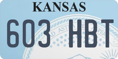 KS license plate 603HBT
