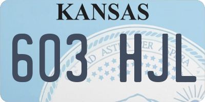 KS license plate 603HJL