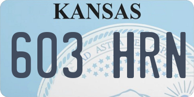 KS license plate 603HRN