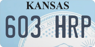 KS license plate 603HRP