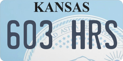 KS license plate 603HRS