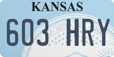 KS license plate 603HRY
