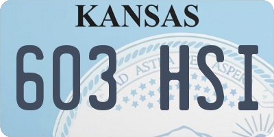 KS license plate 603HSI