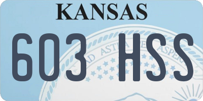 KS license plate 603HSS
