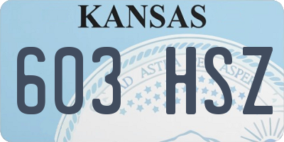 KS license plate 603HSZ
