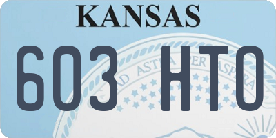 KS license plate 603HTO
