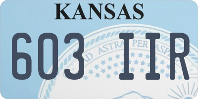 KS license plate 603IIR