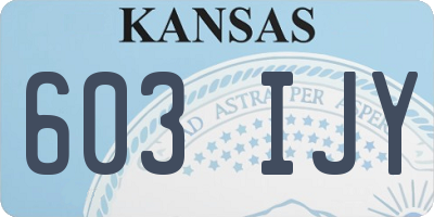 KS license plate 603IJY