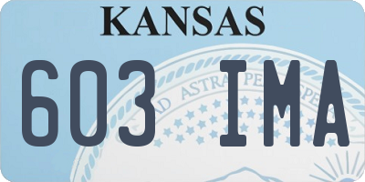 KS license plate 603IMA