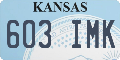 KS license plate 603IMK