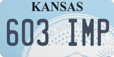 KS license plate 603IMP