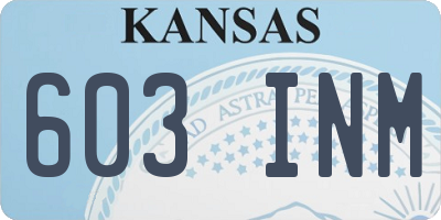 KS license plate 603INM