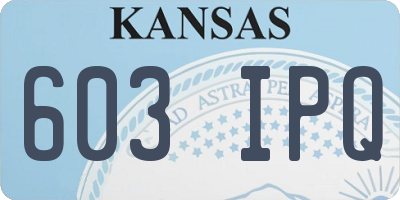 KS license plate 603IPQ