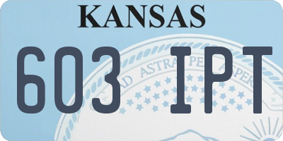 KS license plate 603IPT