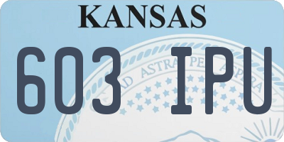 KS license plate 603IPU