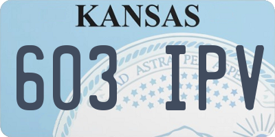 KS license plate 603IPV