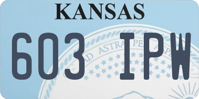 KS license plate 603IPW