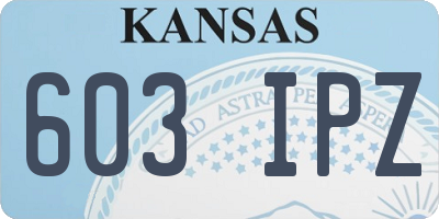 KS license plate 603IPZ