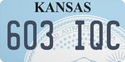 KS license plate 603IQC