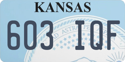 KS license plate 603IQF