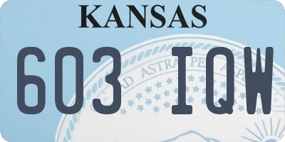 KS license plate 603IQW