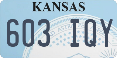 KS license plate 603IQY