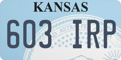 KS license plate 603IRP