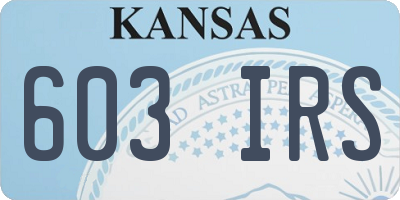 KS license plate 603IRS